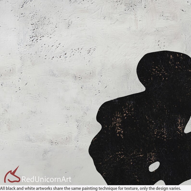 Monochrome Neutral Wall Decor | Contemporary Minimalist Painting on Canvas image 9