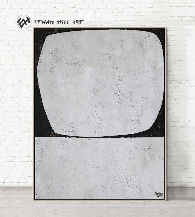 Black White Canvas Art Large Geometric Art Vertical Wall Art | Etsy