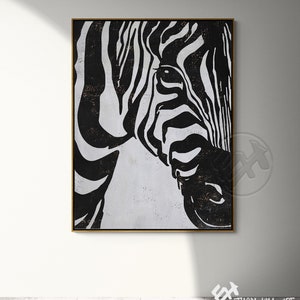 Large Abstract Animal Painting on Canvas, Zebra Wall Art Ethan Hill H252V image 5