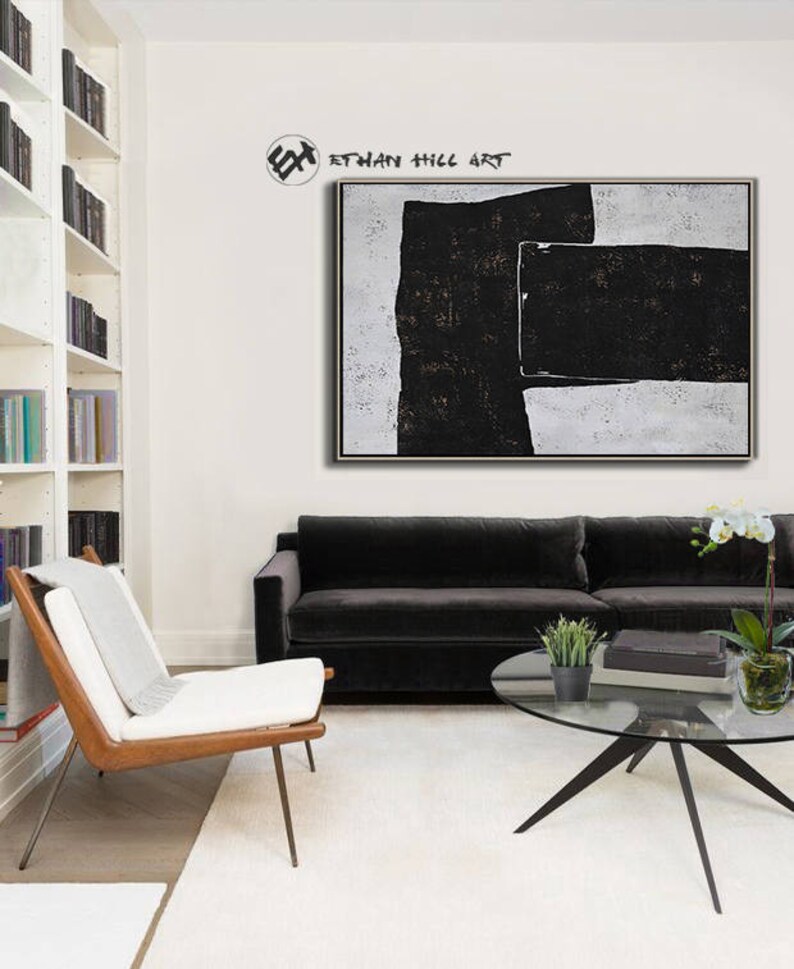 Geometric Art Canvas Painting Large Horizontal Canvas Art Etsy