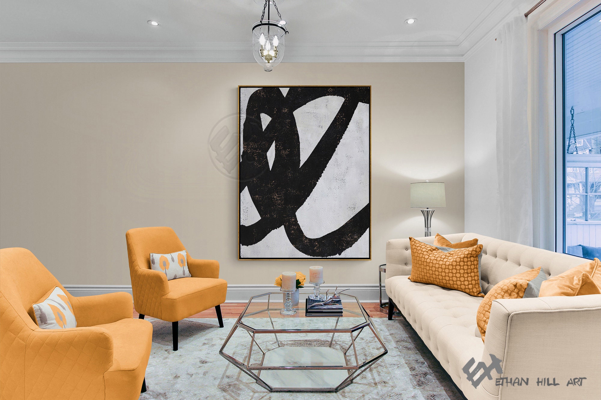 Mid Century Modern Art Oversized Wall Art Texture Painting Etsy