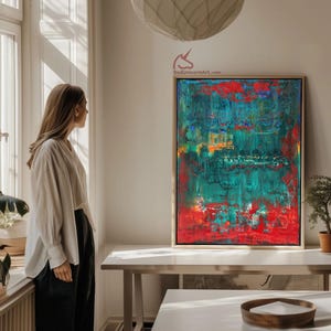 Green Abstract Giclée Canvas Art Print | Contemporary Wall Decor