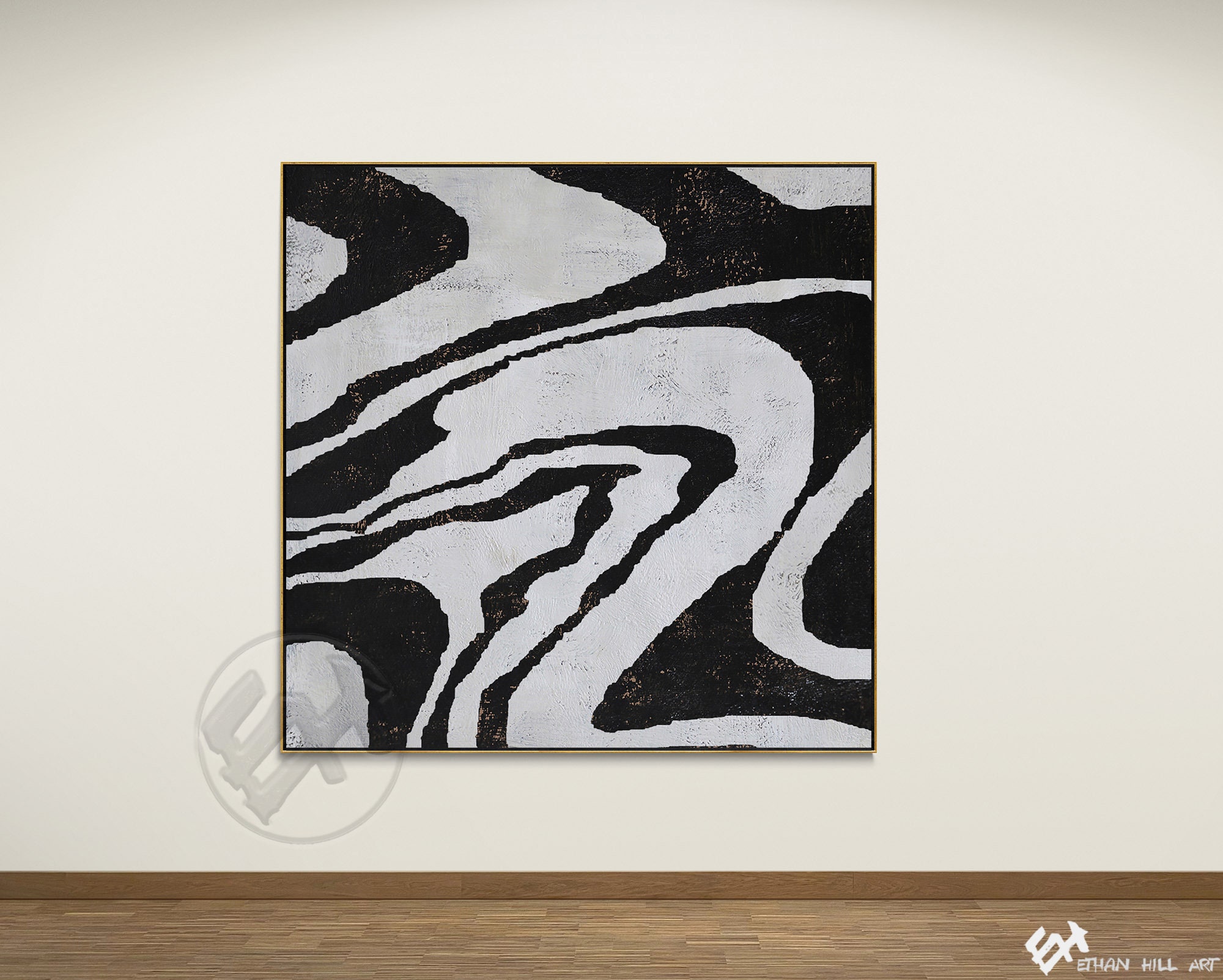 Mid Century Modern Art Oversized Wall Art Hand Painted Etsy