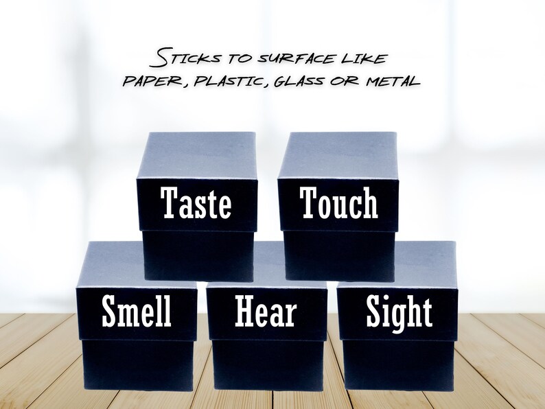 Five Senses Label Sticker Personalized Gift Bag and Box Vinyl Decals ...