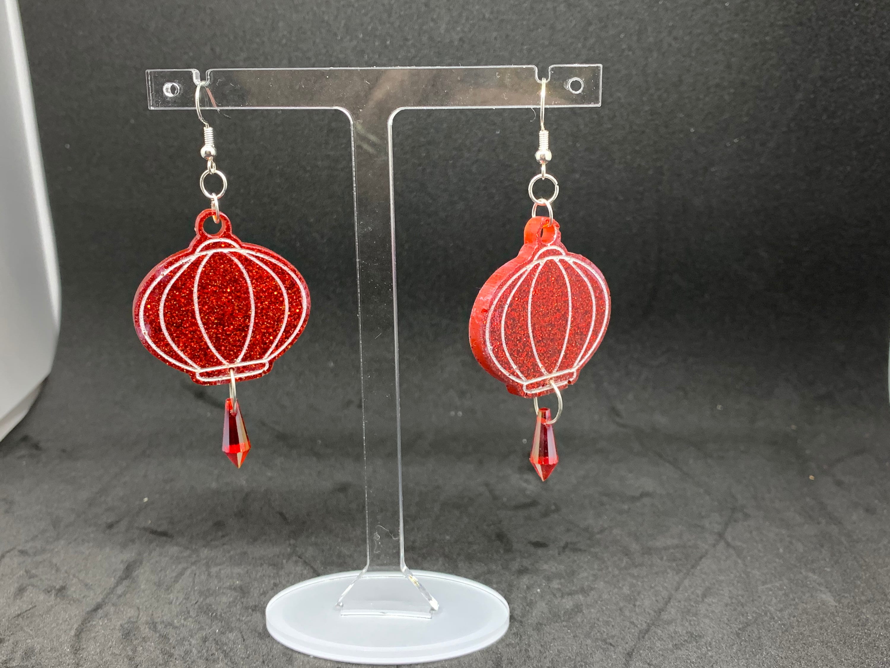Chinese NY Lantern Dangly Resin Earrings CUSTOM colours | Etsy