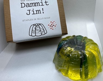 Fast Shipping! Stapler in Jello Soap - The Office Themed Gift for The Office Fans - Dammit Jim!