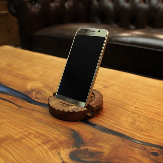 Desktop Cell Phone Holder Stand Wood Iphone Android