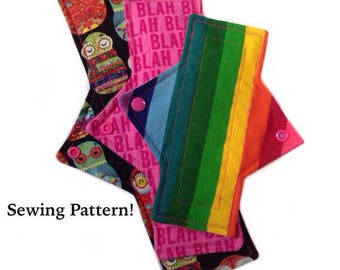 Pad Sewing Pattern (3 sizes) Cloth Pad Easy Beginner Sewing Pattern and Picture Tutorial, INSTANT DOWNLOAD, Menstrual Pad Pattern