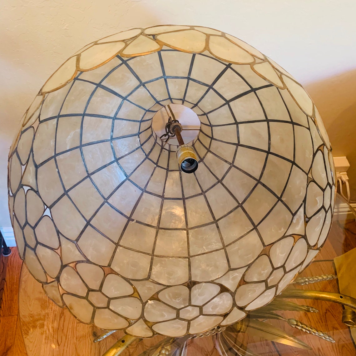 Capiz Shell Pendant Light Fixture Etsy