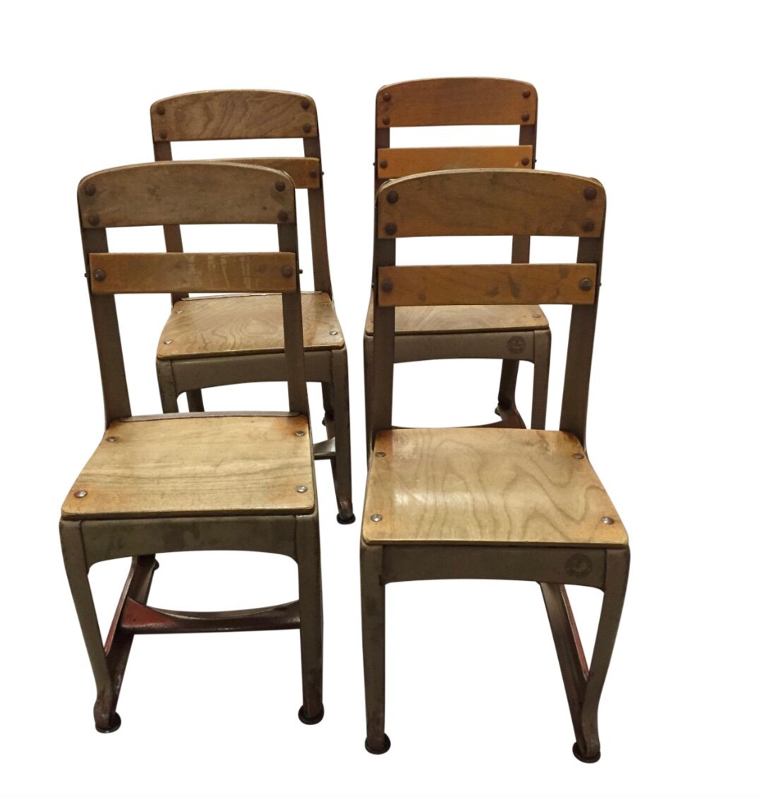 Vintage Kindergarten School Chairs Etsy