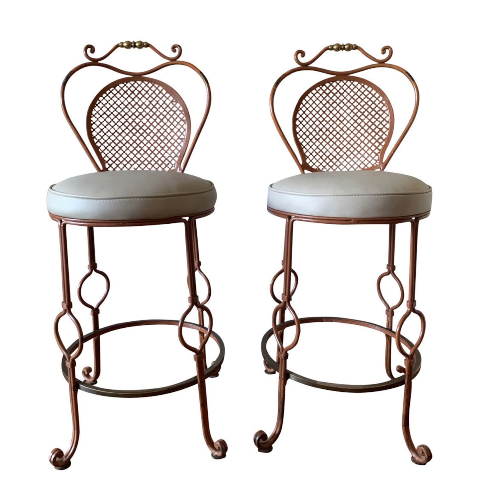 French Wrought Iron Bar Stools Etsy