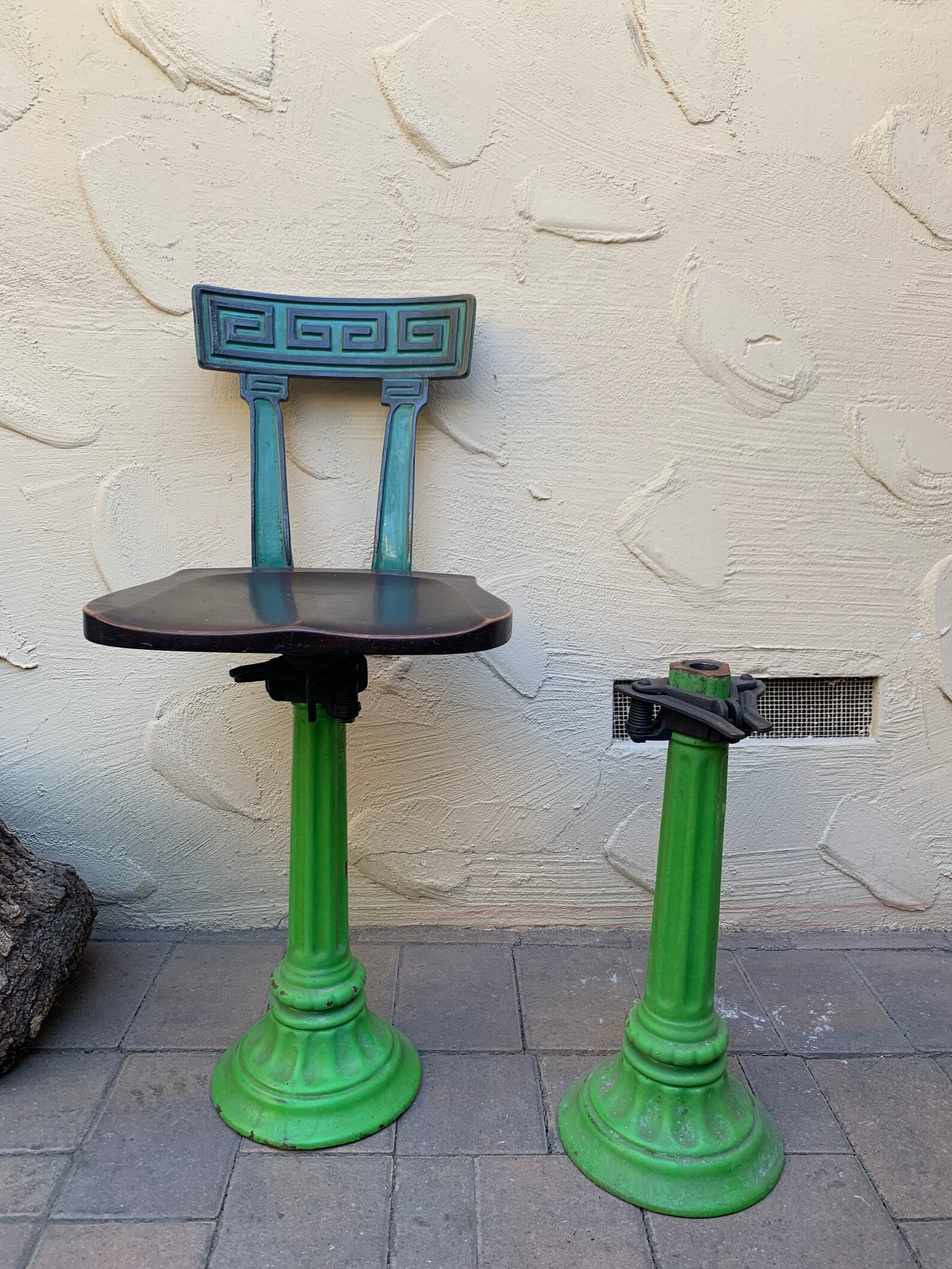 Art Deco Cast Iron Soda Bar Stools | Etsy