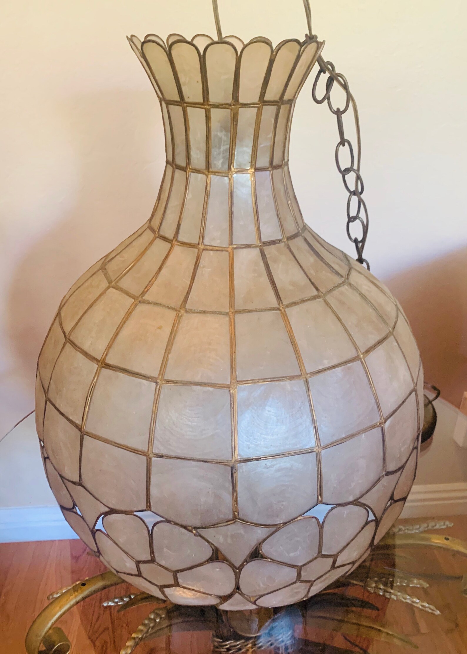 Capiz Shell Pendant Light Fixture Etsy