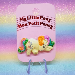 Mein kleines Pony / Vintage-Brosche, SEHR SELTEN, neu auf Karton / MLP G1 / Exklusiv in Frankreich, Belgien / Vintage-Brosche von Hasbro