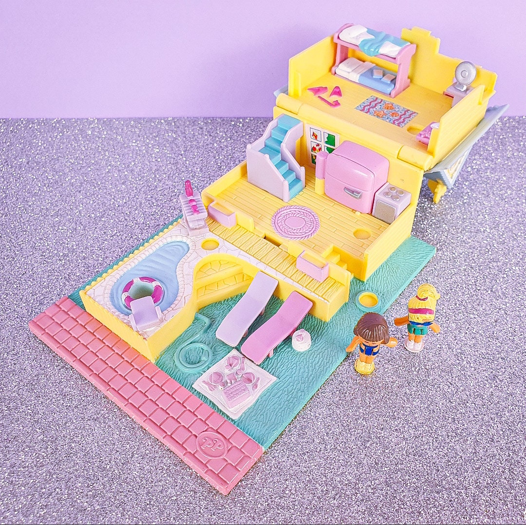 Polly Pocket Bluebird 1993 - Cozy Cottage + Summer House Avec Piscine