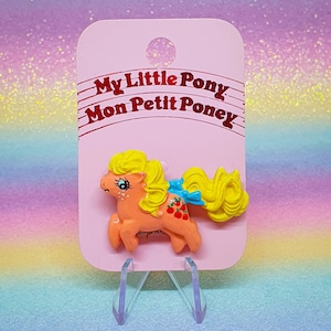 Mein kleines Pony / Vintage-Brosche, SEHR SELTEN, neu auf Karton / MLP G1 / Exklusiv in Frankreich, Belgien / Vintage-Brosche von Hasbro