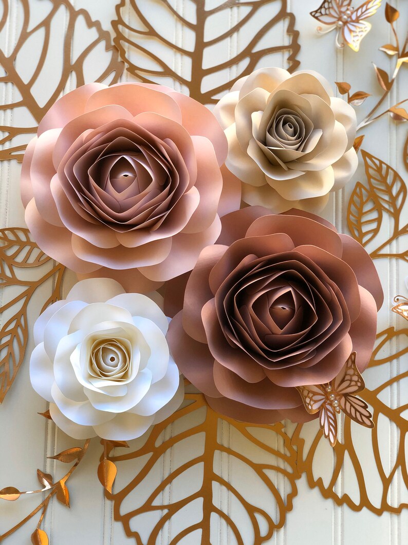 Nursery Set Roses Nursery Paper Flowers Nursery Decor Etsy