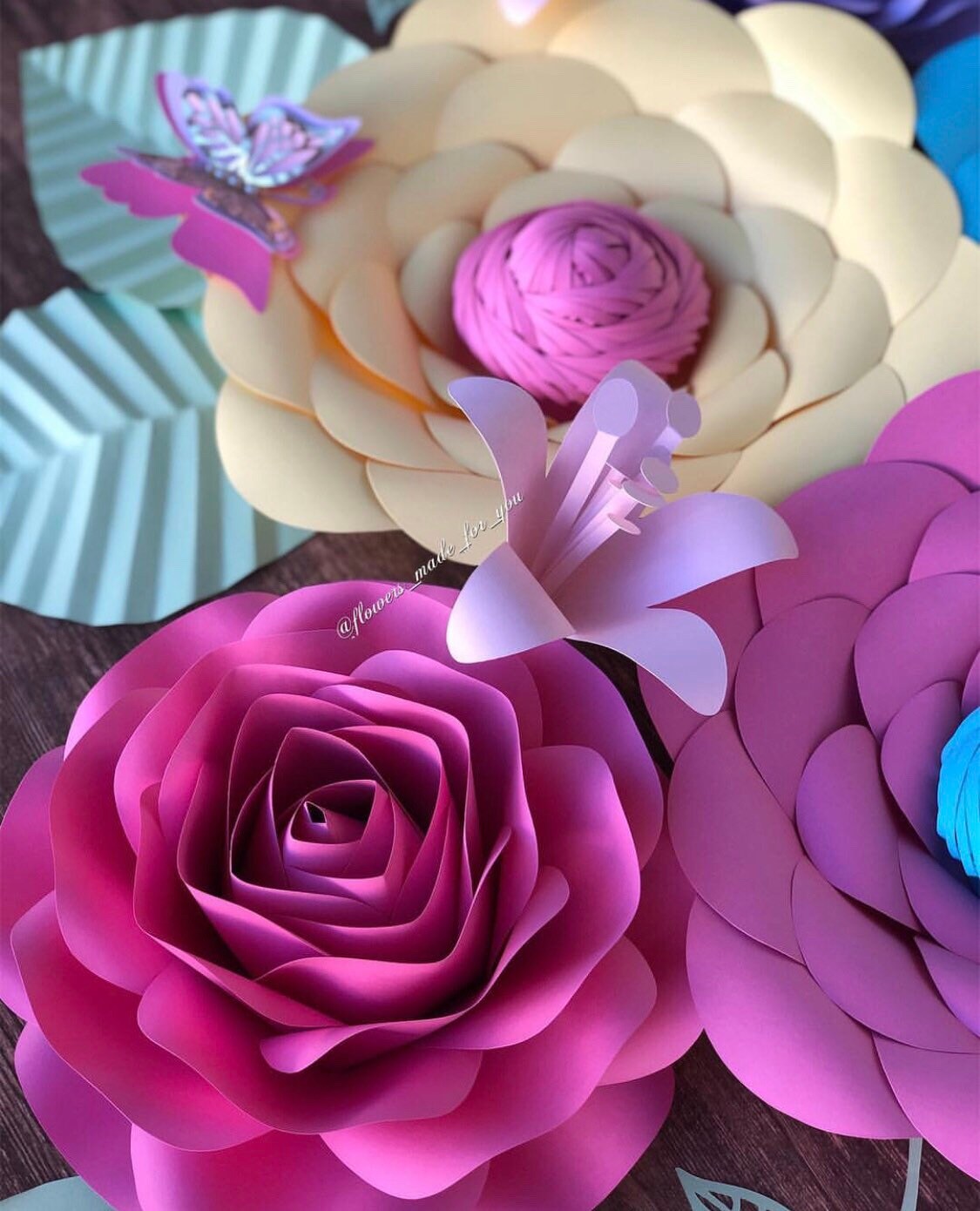 Floral Set Nursery Paper Flowers Nursery Decor Nursery Etsy