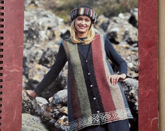 Vintage Lett-Lopi Istex Icelandic Sweater Pattern Edda Vest and Hat Lopi Issue No. 13  -DIGITAL DOWNLOAD