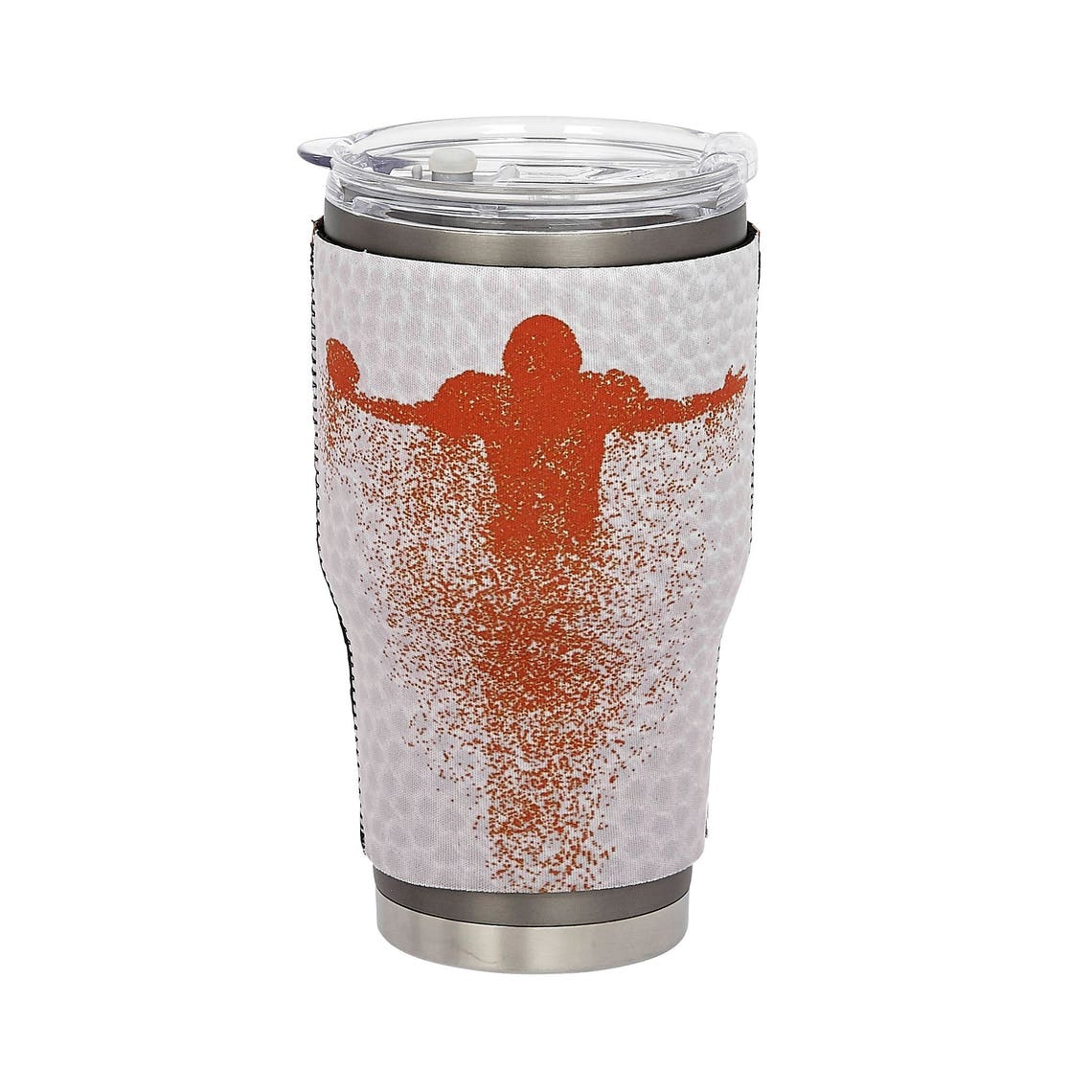 White/Burnt Orange 2Sided Yeti Sleeve30oz TumblerGame Day Etsy