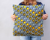 "Lemon" Cushion cover 40 x 40 - blue and yellow wax