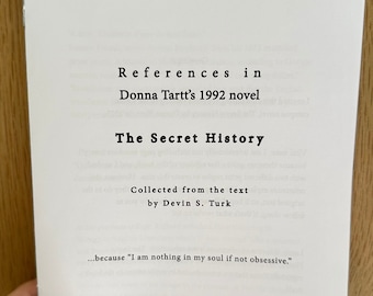 References in The Secret History: a zine