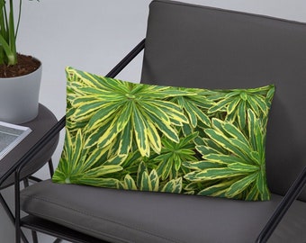 microfibre fabric print size 45 x 45 cm Standard Satin Cactus Collection Axxa Decorative Cushion aloe vera green vegetable plant
