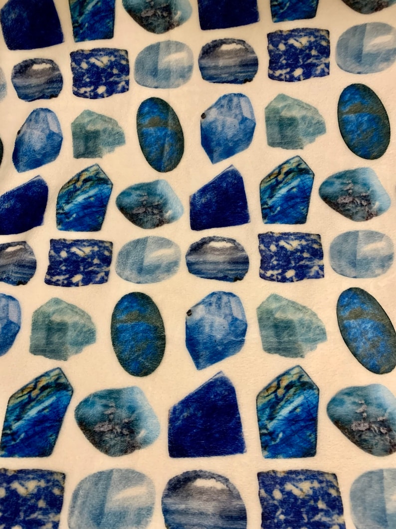 Blue Crystals & Rocks Throw Blanket Mineral Photo Art Etsy