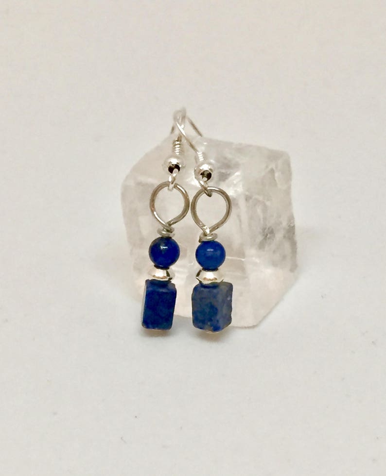 dark blue stone earrings