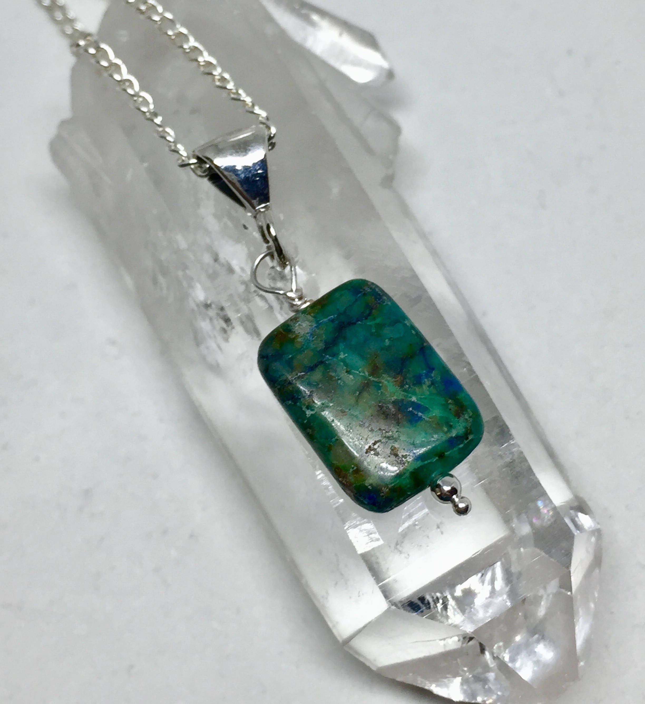 •AEON• azurite malachite + silver necklace (16