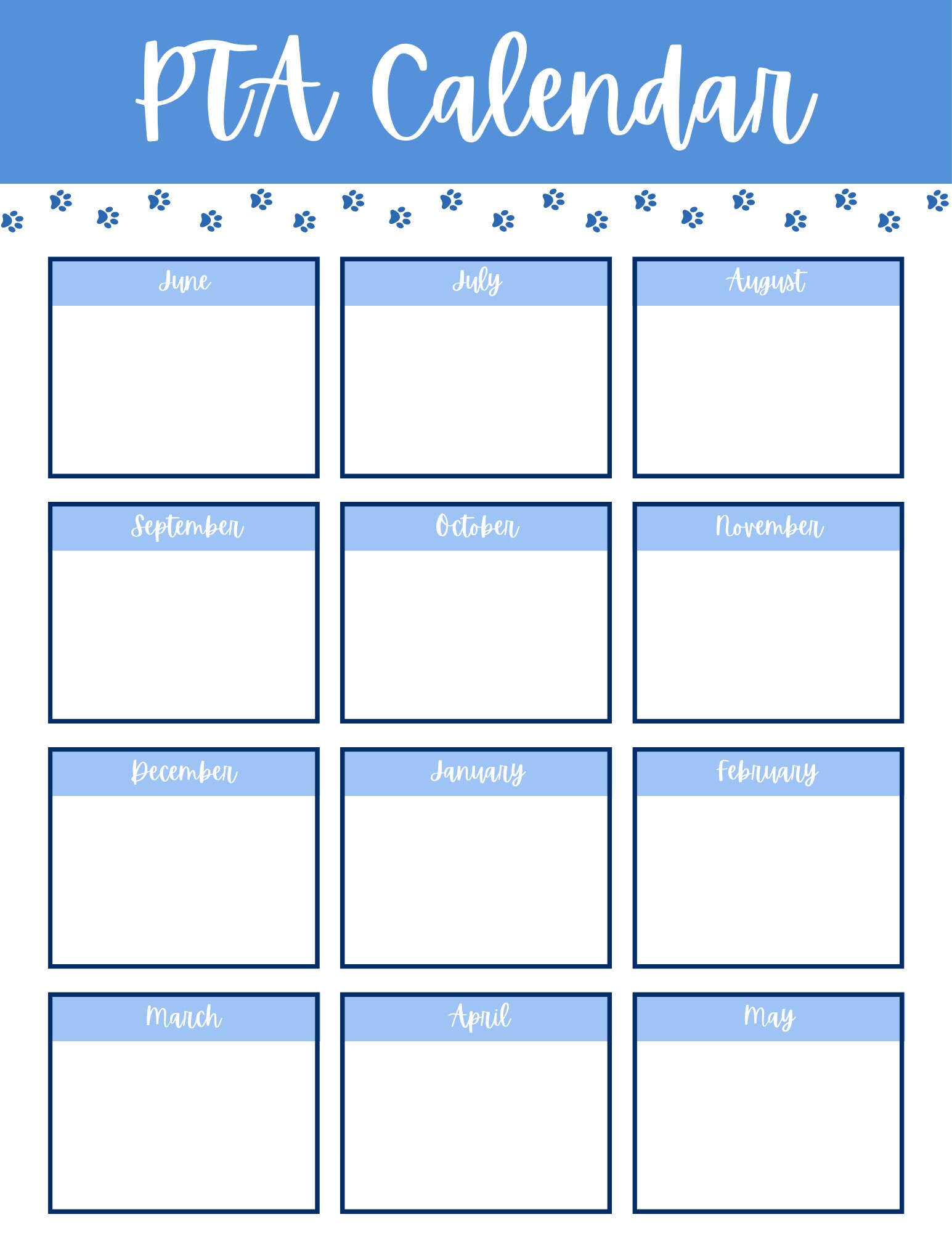 Pta pto custom yearly planner canva template etsy