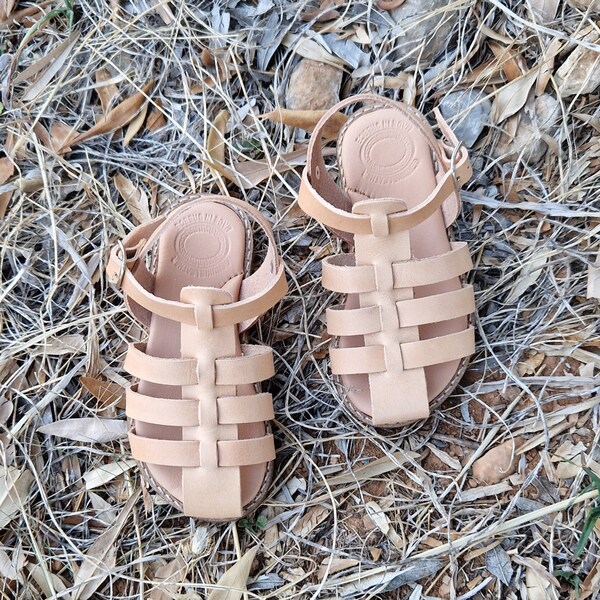 Gladiateurs en cuir, sandales fille, sandales grecques pour enfants, sandales faites main, chaussures fille, sandales pour enfants, chaussures d'été, cadeau de baby shower