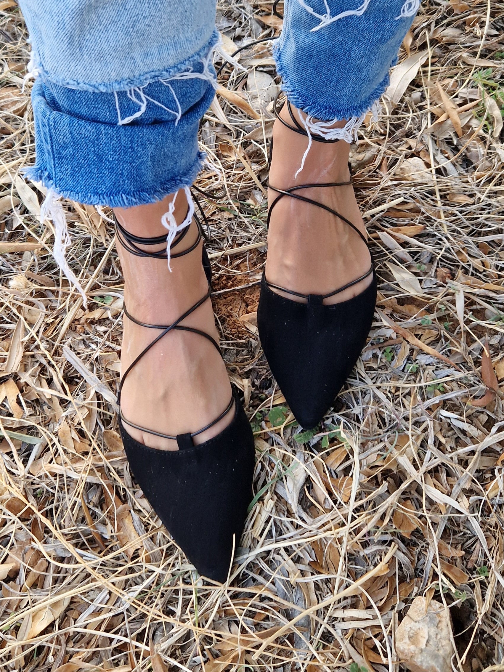 Lace up Flats Etsy