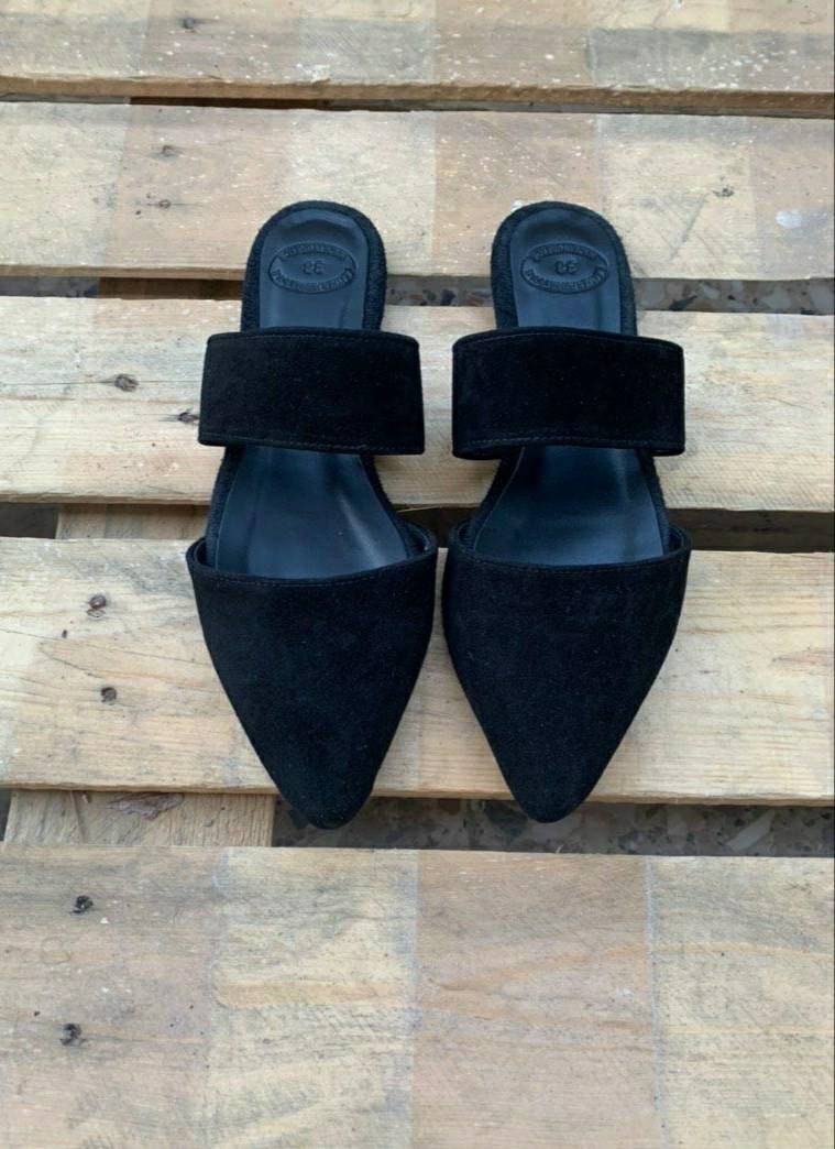 Suede leather mules Women's shoes Slippers leather | Etsy