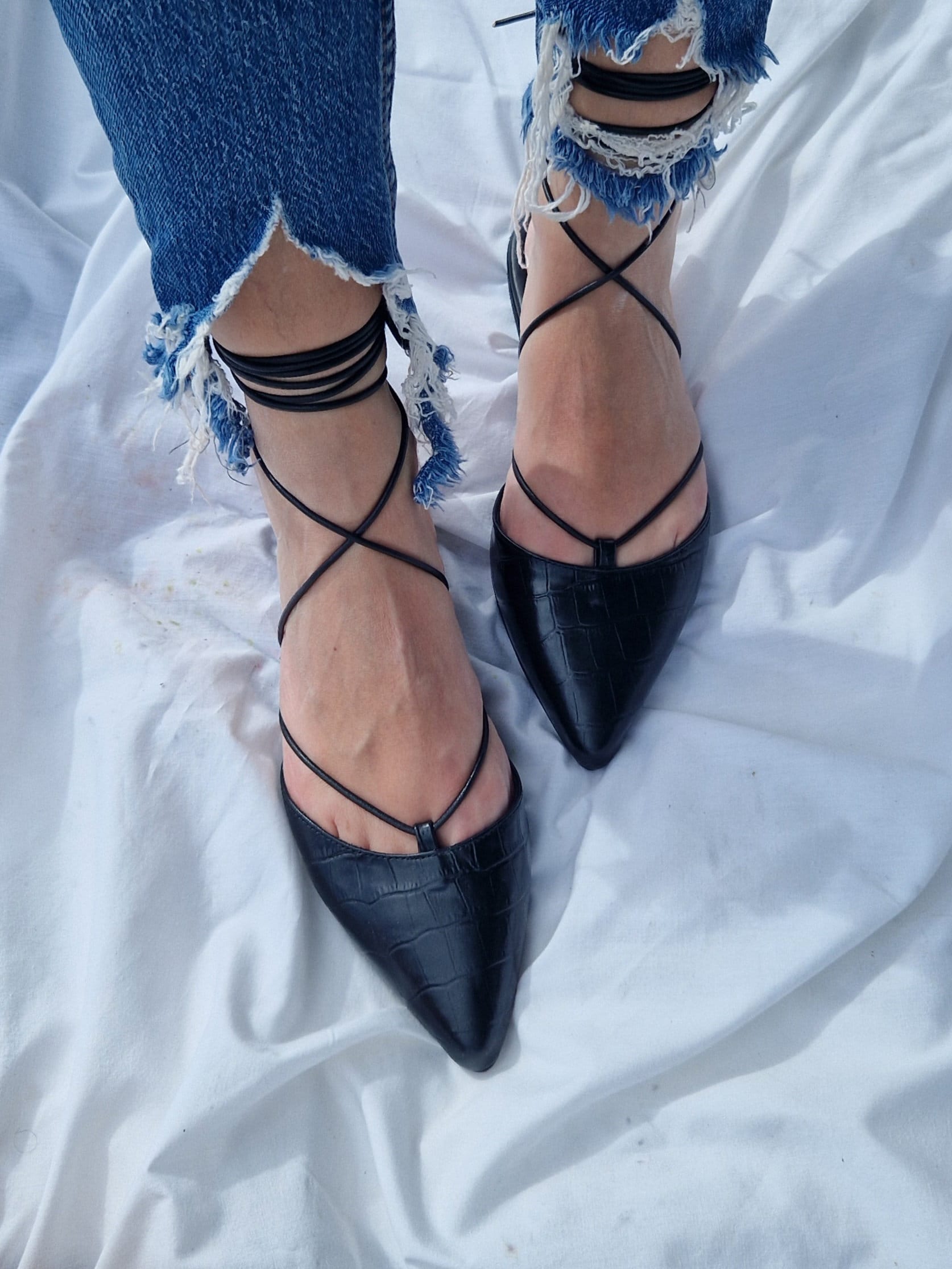Lace up mules sale