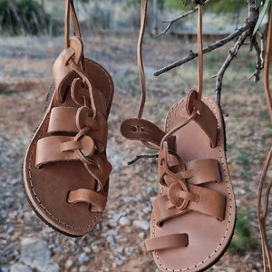 Girl&#39;s Greek Tie up Sandals, Girls lace up Shoes, Leather Shoes, Gladiator Sandals, Girls Beach Sandals, Baby Sandals,Summer Sandals for Kid