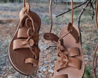 Girl's Greek Tie up Sandals, Girls lace up Shoes, Leather Shoes, Gladiator Sandals, Girls Beach Sandals, Baby Sandals,Summer Sandals for Kid