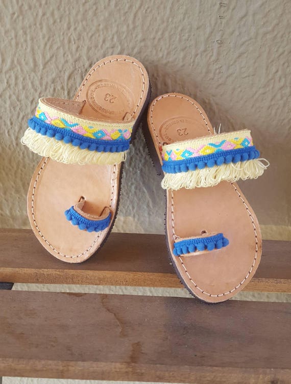 Greek sandals for kids Leather sandals Handmade Boho | Etsy