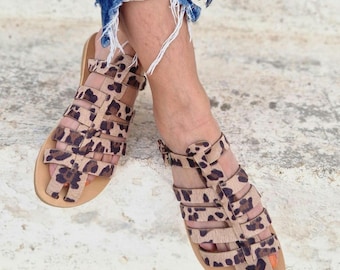 Handmade Leather Fisherman Sandals: Greek Arachne Summer Flats