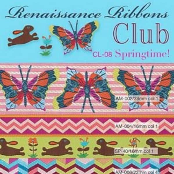 Springtime RIBBONS by Renaissance Ribbons - 6 Assorted Designs Pack