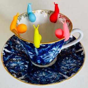 Snail Silicone Teabag Holder - Set of 5 Assorted Colors