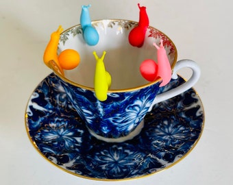 Snail Silicone Teabag Holder - Set of 5 Assorted Colors