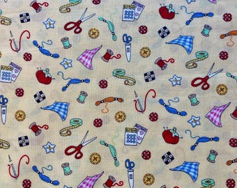 Rare vintage 2002 MARY ENGELBREIT « Quilting Treasures » TISSU - 1 mètre