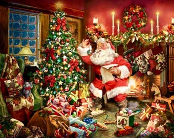 OOP - Panneau Jolly Santa Claus CUDDLE MINKY par Hoffman