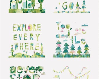 TROUVER RARE ! « Toi, moi et les arbres » - Panneau de courtepointe par Colleen Overman pour Clothworks