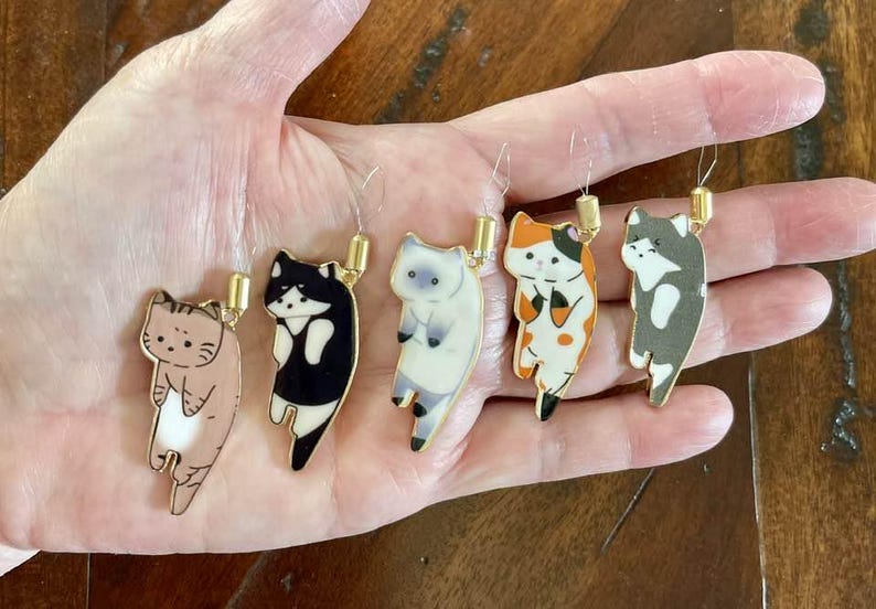 KITTY CAT Needle Threader - Magnetic Enameled - Choose your color! image 1