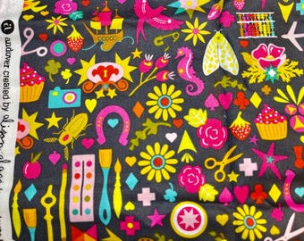 Tissu vintage 2019 RARE : « Decoupage » par Alison Glass pour Andover Fabrics