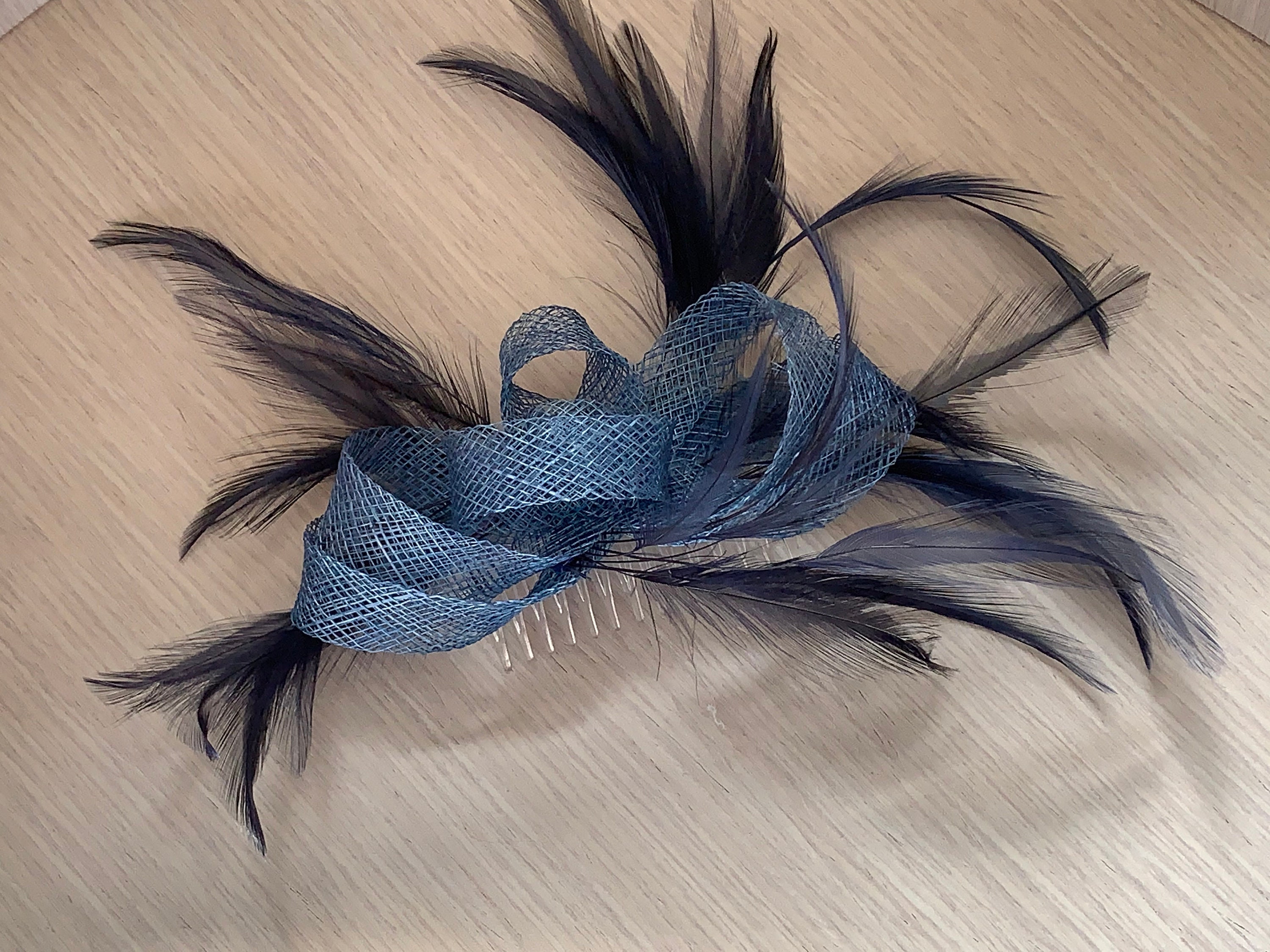 Navy Blue Fascinator Small Navy Blue 