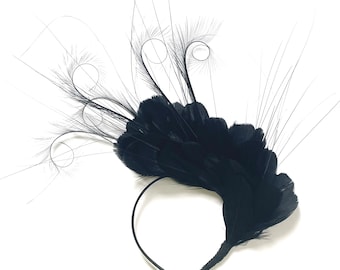 Mini Chapeau Plume Pour Danse Femme Fille Bibi Mariage Avec