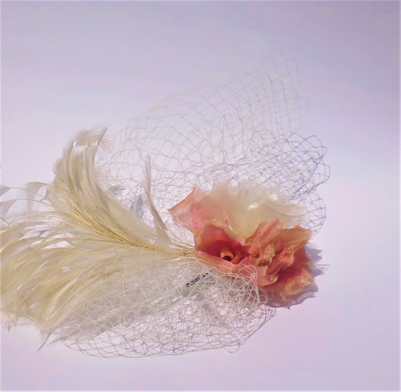 Cream Fascinator Pink Fascinator Wedding Ascot Derby Races Etsy